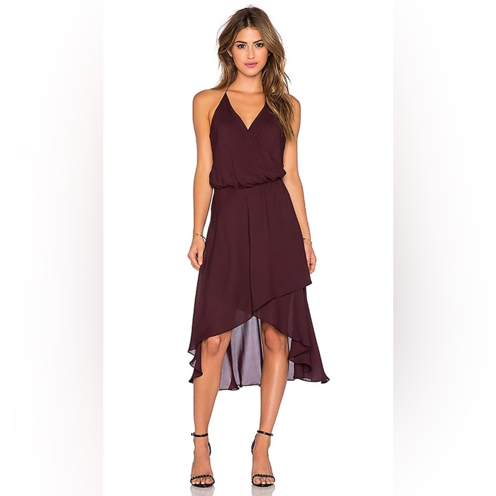 NWT Halter Wrap Dress in Fig HAUTE HIPPIE